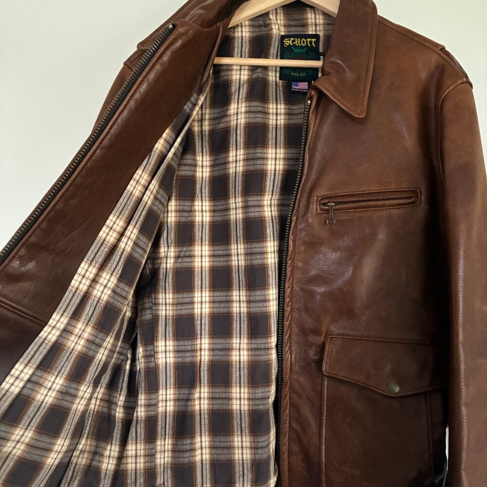 Schott Leather Jacket Men's Size M - Picture 4 of 8